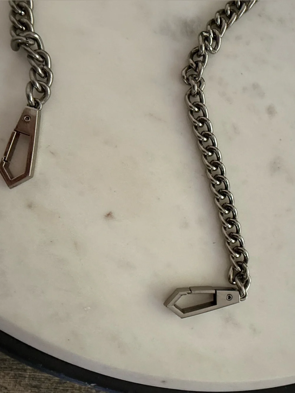 Rebecca Minkoff Fur Purse Strap with Silver Chain